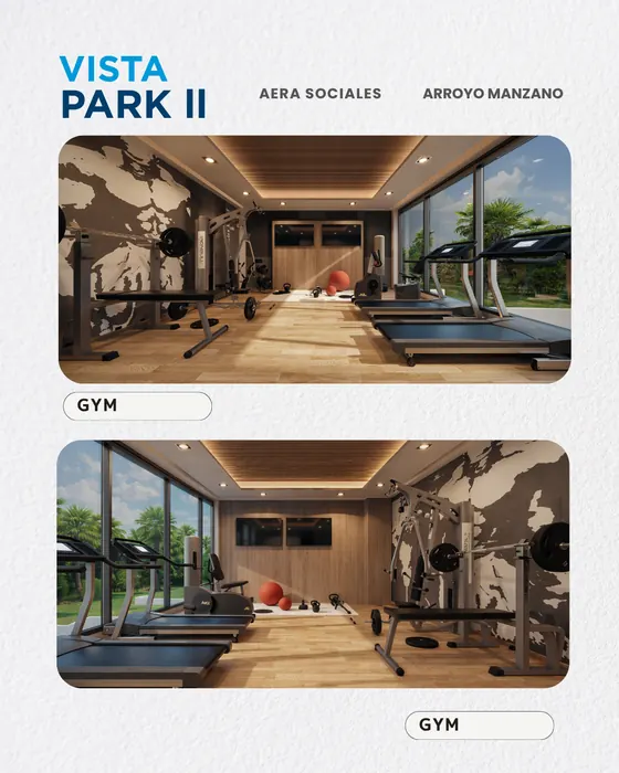 Gimnasio, áreas sociales Vista Park II